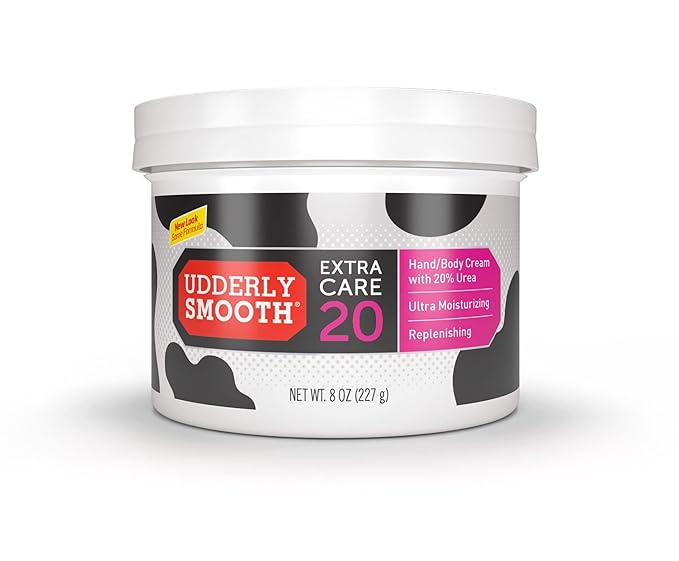 Udderly Smooth Extra Care Hand, Body & Foot Cream with 20% Urea, Daily Moisturizer to Restore Dry or Irritated Skin, Dermatologist Tested, 8 Oz