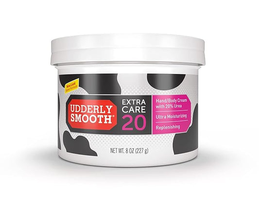 Udderly Smooth Extra Care Hand, Body & Foot Cream with 20% Urea, Daily Moisturizer to Restore Dry or Irritated Skin, Dermatologist Tested, 8 Oz