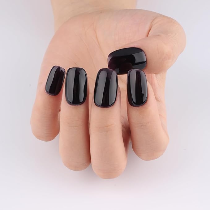 Midnight Dark Purple Gel Nail Polish - 15ml Purple Black Jelly Gel Polish, Sheer Translucent Color, Chip-Resistant Lasts 28+ Days,Gift for Women Girls Friends Nail Art Enthusiast