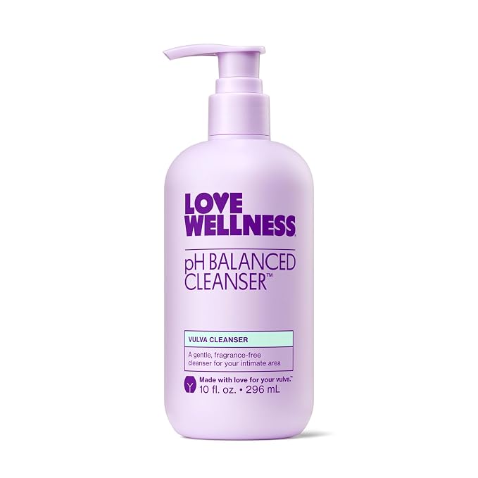 Love Wellness pH Balanced Cleanser | Feminine Vulva Wash for Intimate Health & Hygiene | Fragrance-Free, Non-Irritating & pH Matched | With Aloe Vera & Calendula for Sensitive Skin | 10 Fl Oz