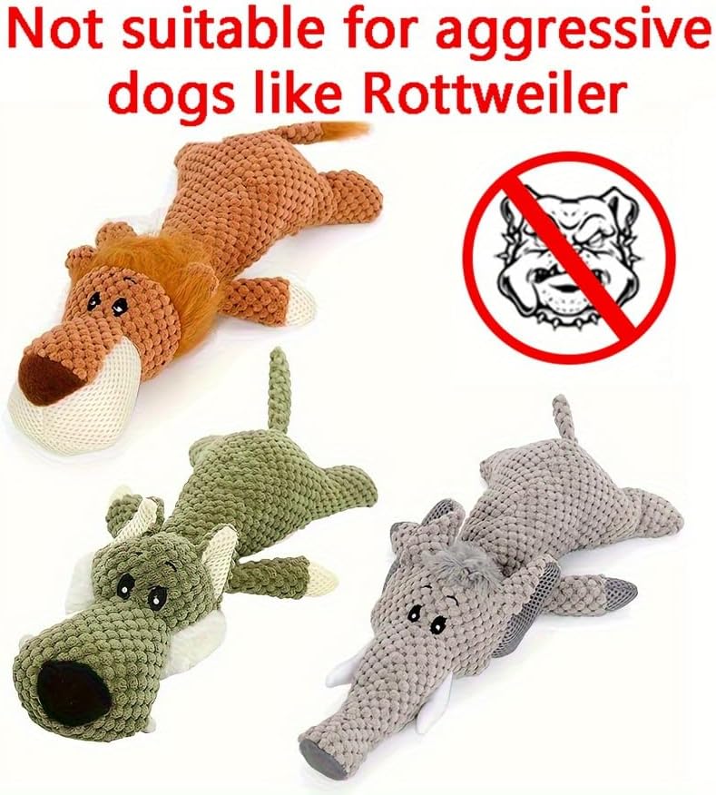 Squeaky Plush Toy for Dogs, Designed to Be Chew-Resistant, Soft Yet Durable, Suitable for Small, Medium, and Large Breeds, a Long-Lasting Squeaky Toy for Pets,14 inch Elephant