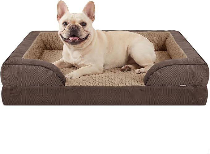 Orthopedic Medium Dog Dogs, Egg-Crate Foam Dog Couch with Washable Removable Cover, Waterproof Lining and Nonskid Bottom