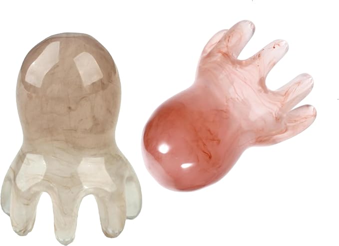2 Pcs Octopus Head Massage Comb Scalp Massaging Tools for Relaxation. This Octopus Massage Tool is a Versatile Massage Device, Made of Resin, Perfect for Scalp Care and Gifts.