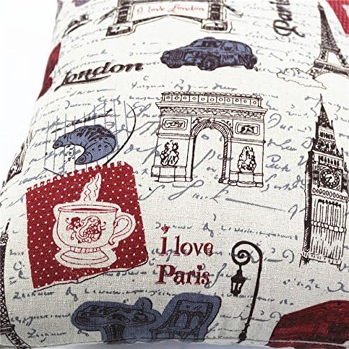 MoonRest Decorative Pillow, Fully Assembled with Hidden Zipper Filled with Synthetic Down Pillow Inserts (London Paris)
