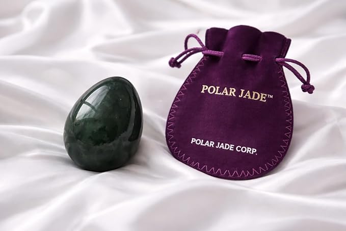 Nephrite Jade Stone Egg – Large Size (50 × 35 mm), 100% Natural Canadian Jade (BC Jade), Polished Gemstone Egg