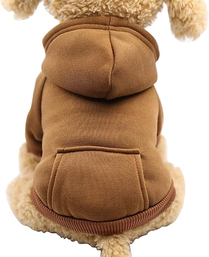 Soft Dog Hoodies for Small Dogs, Warm Fleece Puppy Clothes with Pocket | Jecikelon cold weather coat, cute puppy costume, breathable sweatshirt for dogs girl & boy, machine washable, easy on & off