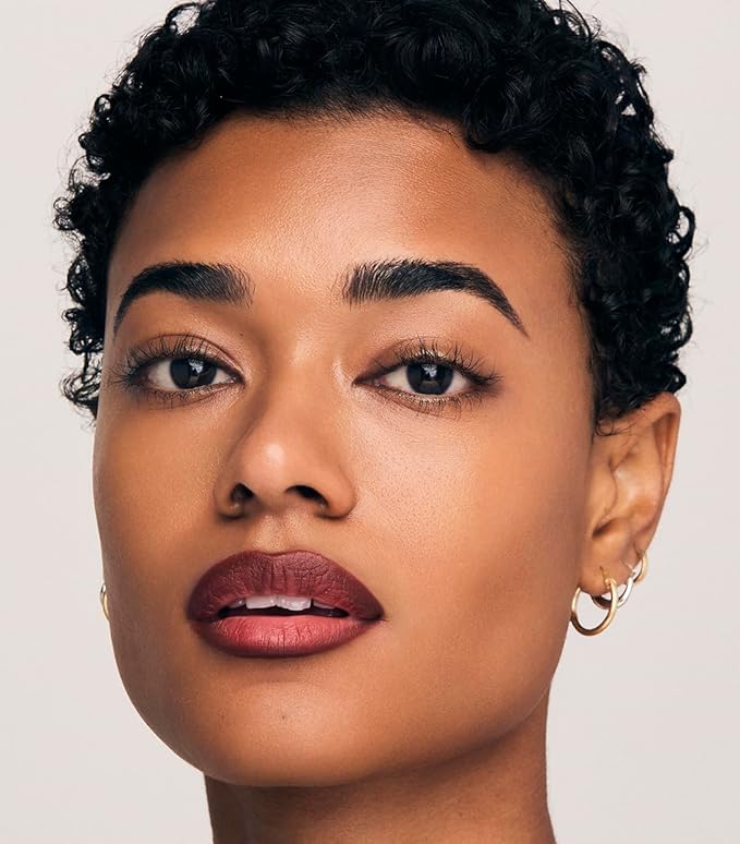 MAKE Beauty Continuum Lip Liner – Long Lasting Creamy Liner with Velvet Matte Finish – Includes Built-In Sharpener and Blending Brush – Highly Pigmented Burgundy Brown Lip Color – Shade, Momentum