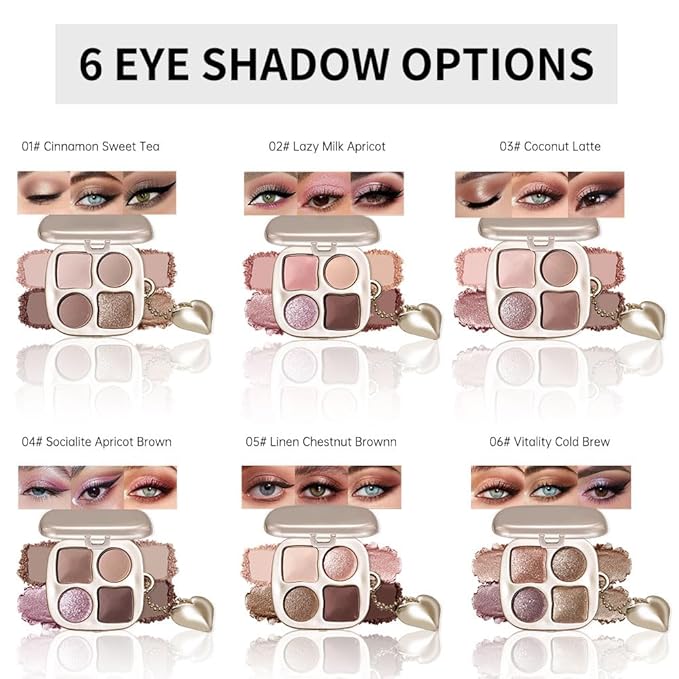 Warm Peach Nude Eyeshadow Palette with Mirror, Matte & Shimmer Mini Eye Shadow Kit, High Pigment Blendable Long-Lasting Champagne Glow & Warm Neutral Contour Makeup Palette for Blue & Brown Eyes 5