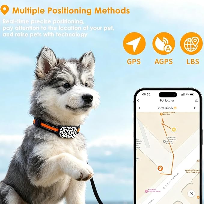AI Smart Dog Collar with GPS Tracker,Health Activity Monitor & Fitness Tracker,Pet Tracker with Virtual Fence,Dog Pedometer,Sleep Monitoring,Call Function,IP67 Waterproof,Small & Lightweight