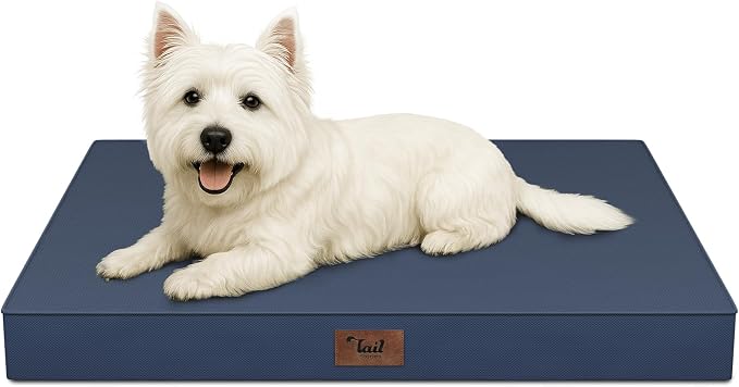 Waterproof Orthopedic Dog Crate Bed for Small Dogs & Cats | Egg Crate Foam, Fits 24x18 Crates, TPU Waterproof Layer, Machine Washable 1680D Oxford Cover, Small Pets Up to 20 lbs