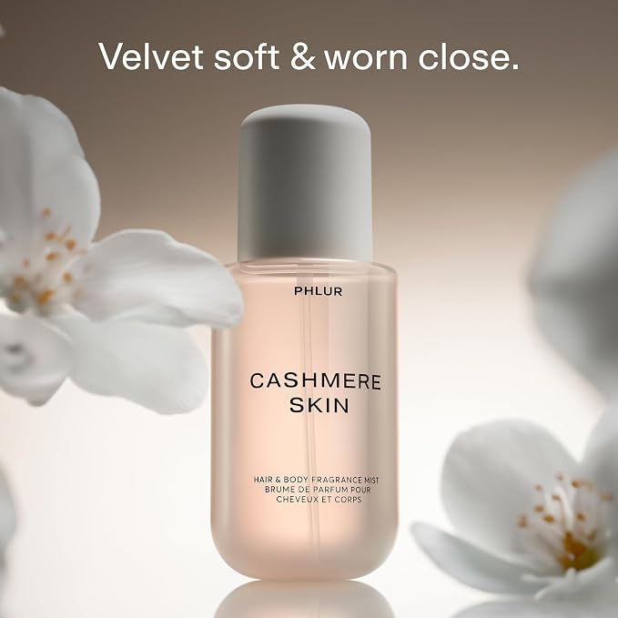 PHLUR Cashmere Skin Body Mist, 8 Fl Oz - Hair and Body Perfume for Women, Almond, Vanilla & Cream Perfume Body Spray with Musk, Ambrette & Santal Fragrance