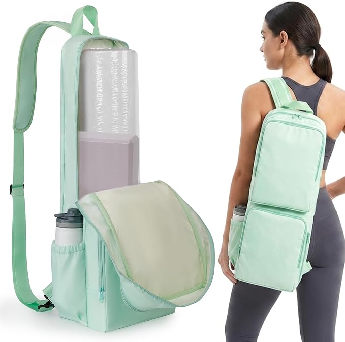 VISEMAN Yoga Mat Bag Carrier Waterproof Yoga Backpack with Multi Pockets, Lightweight Adjustable Yoga Bag for Mat, Yoga Blocks, Yoga Accessories