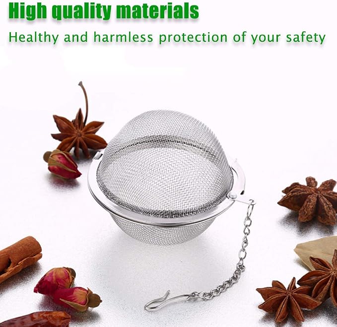 Loose Leaf Tea Steeper, Tea Ball Infusers for Loose Tea,Extra Fine Mesh Tea Strainer Tea Diffusers,Stainless Steel Tea Filter for Brew Leaf Tea Flavoring Herbal Spices Seasonings (8)