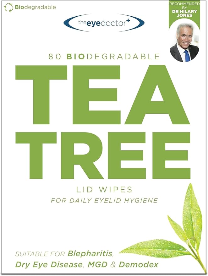 The Eye Doctor Tea Tree Oil Eyelid Wipes - 40 x Single Use Eye Cleaning Wipes for Daily Lid Care - Individual Preservative Free Sensitive Eye Cleaner - Soothes Cleans and Refreshes