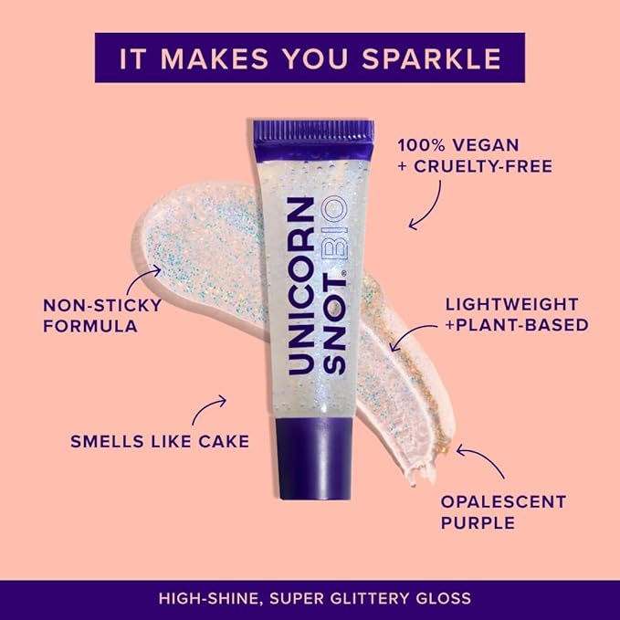 UNICORN SNOT Face & Body Glitter & Lip Gloss Bundle - Makeup for Festivals, Raves, Anime Cosplay - Safe for Face, Easy Application & Removal (Ultraviolet & Cosmos)