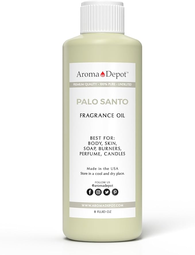 Palo Santo 8 oz. Fragrance Oil I Perfume I Skin Oil I Scented Oil. DIY Projects Such as Candles, Bath Bombs, Body Butters, Creams & Lotions. Few Drops in The Diffuser, Burners, or Warmers.