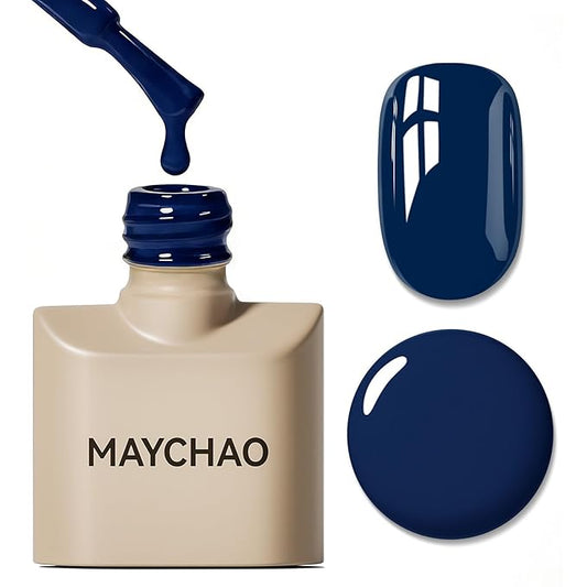 MAYCHAO 15ML Blue Gel Nail Polish 1Pc Navy Blue Gel Polish Soak Off UV LED Nail Polish Nail Art Starter Manicure Salon DIY at Home, 0.5 OZ