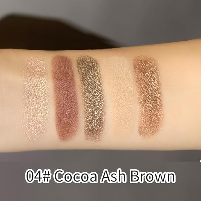 5 Colors Neutral Nude Matte & Shimmer Eyeshadow Palette, Rose Brown Beige & Bronze Warm-Tone Eye Shadow Contour Makeup for Daily Natural Looks, Soft Glam, Mature Women & Blue Green Eyes 4