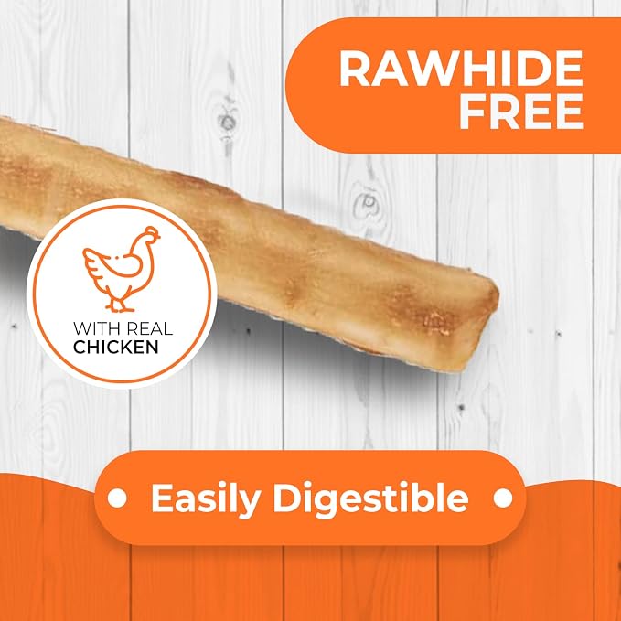 Canine Naturals Rawhide Free Chicken Recipe Dog Chews, Sticks, 10 Count | 100% Rawhide Free, USA Raised Chicken, All-Natural, Easily Digestible, 5 in Sticks, Dog Treats for All Dogs