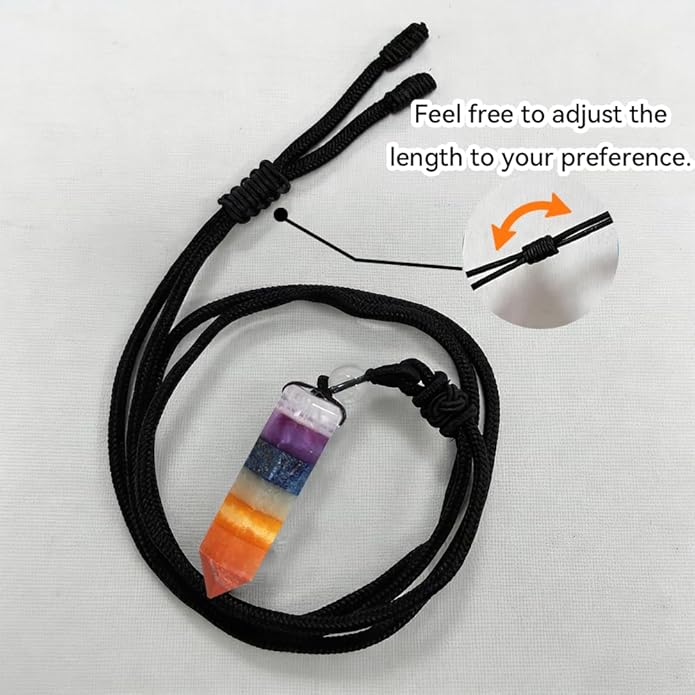 7 Chakra Necklace - Healing Stones Jewelry, Energy Balance & Energy Absorbing Necklace for Adults, Meaningful Chakra Gifts