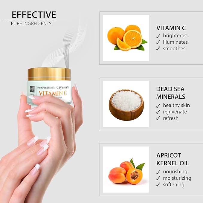 Dead Sea Collection Day Cream for Face with Vitamin C, Dead Sea Minerals, and Vitamin E – Anti Aging Nourishing Skin Care Moisturizer to Reduce Wrinkles (1.69 fl. oz)