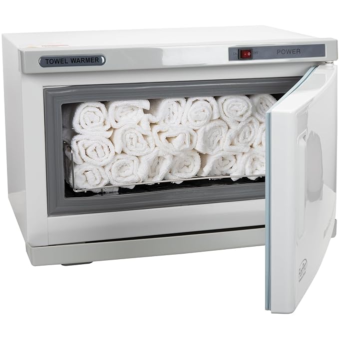 ForPro Warm & Cozy Hot Towel Warmer, Large 16L Capacity Cabinet, Stainless Steel Rack, White