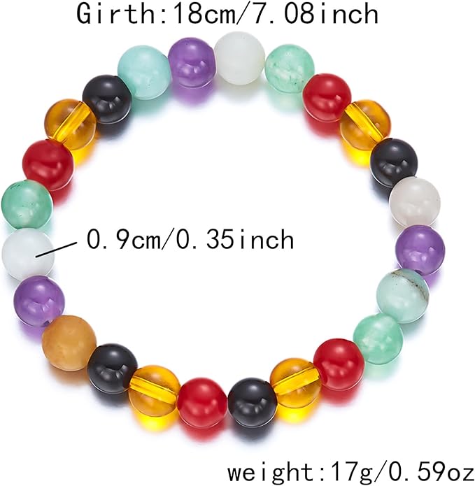Healing Crystal Bracelet for Women Men Inspirational Bracelet Natural Stone Stretch Bracelet Spiritual Crystal Beads Bracelet Anxiety Relief Jewelry Gifts