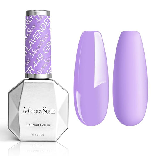 MelodySusie Thick Light Wisteria Purple Gel Nail Polish,0.5fl oz Soak Off UV LED Lavender Purple Gel Polish Gift for Women Nail Art Manicure Salon DIY Nail Design Decoration at Home-449-A1706