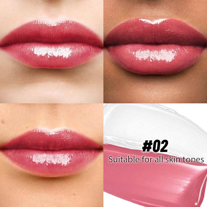 2-in-1 Matte Liquid Lipstick & Clear Lip Gloss, Long Lasting Waterproof Smudge Proof 24 Hour Lip Color Stain, Non Stick & Non Fading, Vegan Matte Makeup Lip Stain for Women, Soft Rose Pink #02