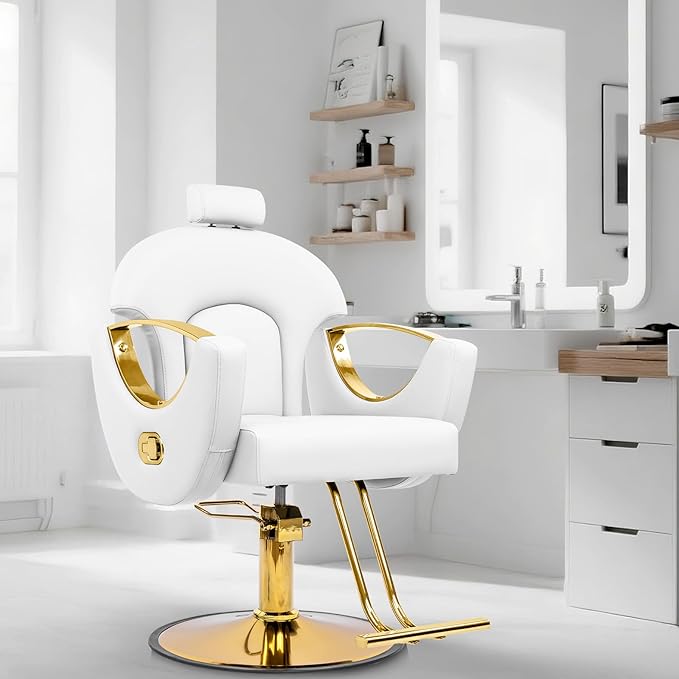 Barber Chair Reclining Styling Salon Chair for Hair Stylist Height Adjustable 360 Swivel Hair Chair for Home Barbershop