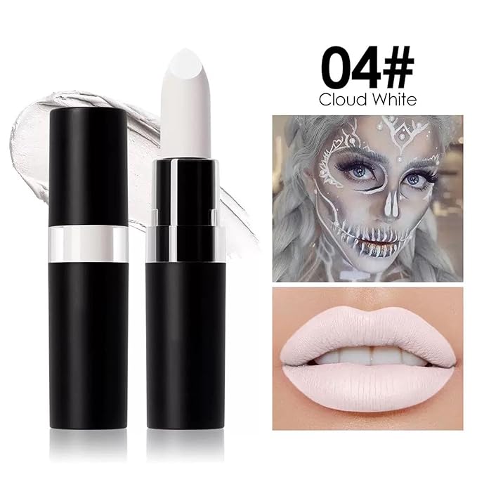 White Body Paint Stick, Foundation Cream Makeup, Face and Body Paint for Halloween Joker Zombie Vampire Skeleton Skull Special Effects Mime Makeup (04# White)