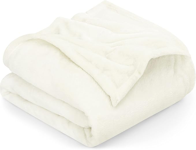 Utopia Bedding Fleece Bed Blanket California King Size Ivory (102x96 Inch) | Microfiber Plush Warm Lightweight Breathable Cozy Blanket Anti-Static, All Season Use, Gift for Women and Men
