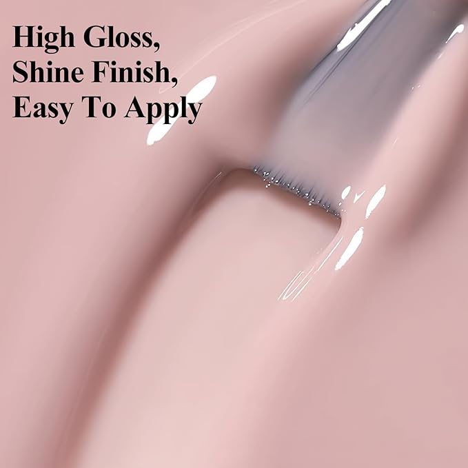 Quick Dry Nail Polish Air Fast Drying, Sheer Nude Regular Color Nail Polish Holographic High Coverage Nail Lacquer Water Based Natural Nail Art Valentine's Day Gift No Required UV LED, 12ML
