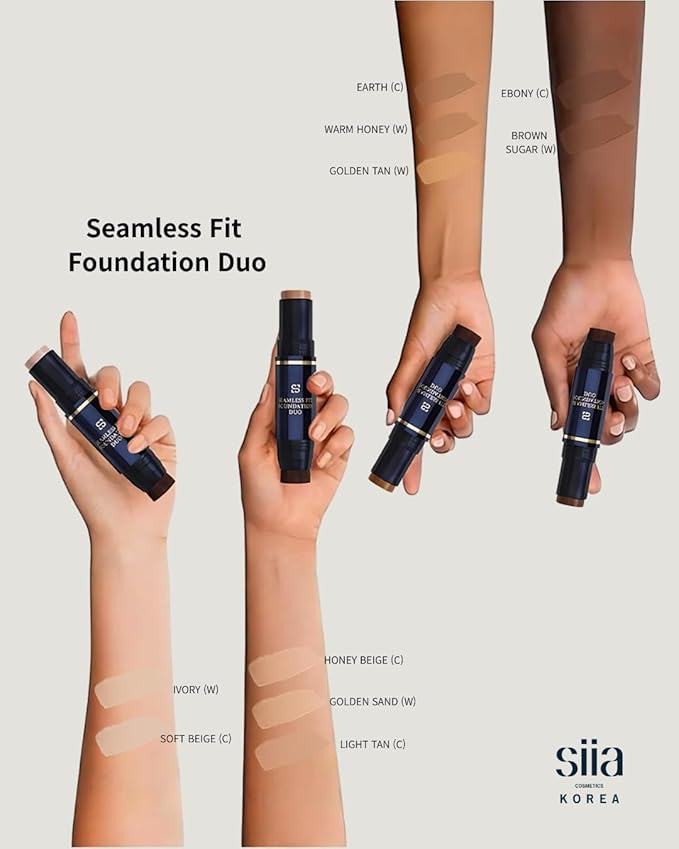 SIIA Cosmetics Seamless Fit Foundation Duo in SW03 Light Tan