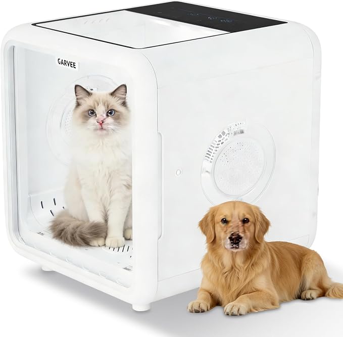 TrailBlaze 72L Automatic Pet Drying Box for Cats & Dogs up to 45 lbs – 360° High-Efficiency Grooming Dryer with 5 Air Outlets – Negative Ion & LED Display – Quiet Smart Temperature Control –