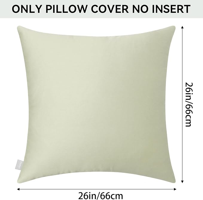 4-Pack 100% Cotton Comfortable Solid Decorative Throw Pillow Case,Thmyo Square Cushion Cover Pillowcase Sublimation Blank Pillow Covers DIY Throw Pillowcase for Sofa Couch(26x26 inch/ 66x66cm,Beige)