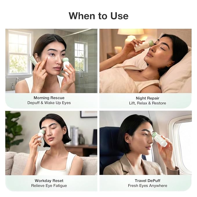 SKNBODY CryoReset™ Eye Duo System Cryotherapy Cooling + SonicTap™ Eye Wand and Eye Cream Set, Under Eye Massager with Gentle Vibration, Refreshes Tired Eyes and Helps Reduce Puffiness