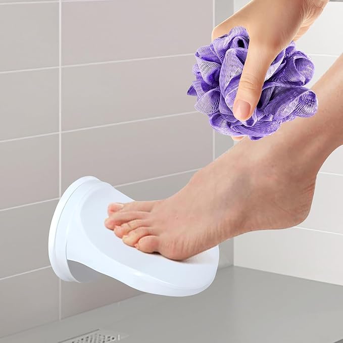 Shower Step - Shower Foot Rest for Shaving Legs, No-Hole Design, Strong Suction Cup, Non-Slip Bathroom Foot Pedal for Inside Shower Shaving Legs (1Pc