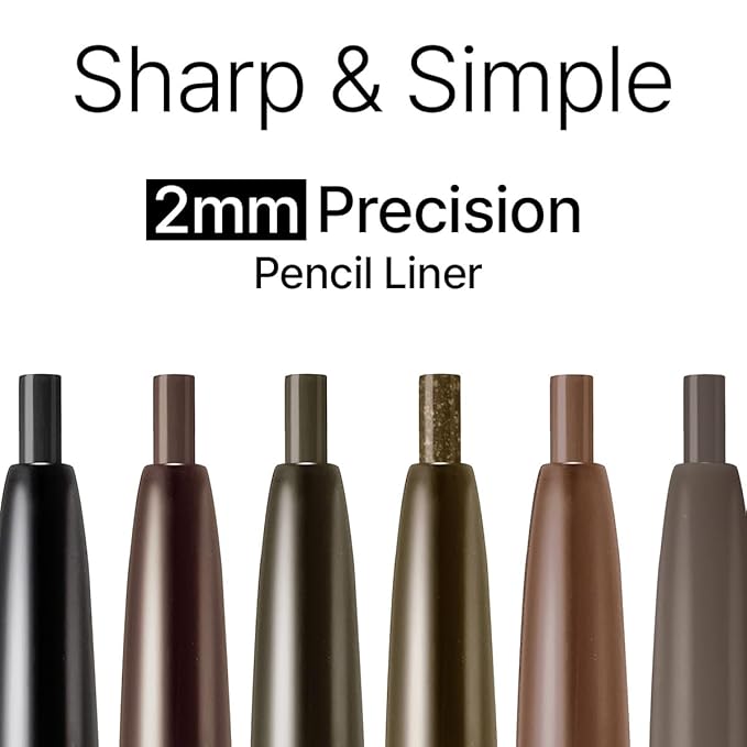 CLIO Sharp So Simple Waterproof Pencil Liner, 2mm Ultra Slim Precision Tip, Smooth Tug Free, Smudge Resistant Long Wear Formula, Clean Eye Definition, Easy Control For Daily Makeup (003 Black Brown)