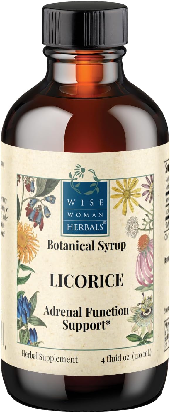 Wise Woman Herbals Licorice Botanical Syrup (Formerly Solid Extract) 4:1, Alcohol-Free, Digestive Comfort, Adrenal Balance, Immune, Respiratory & Healthy Inflammatory Response Support, 4 Fl Oz