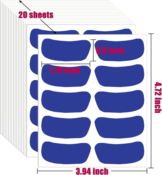 Sports Eye Black Stickers, 200 Pairs Breathable Eye Black Stick Strips for Sports Baseball Football Softball Lacrosse Fans on Game Day (Blue)