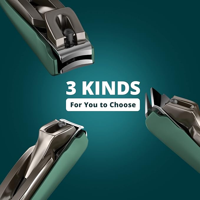 Nail Clippers Set-3 Pack,Fingernail Clippers& Toenail Clipper for Men,Wowen,Nail Clippers with Catcher,Nail Cutter for Thick Toe Nails,Stainless Steel Ultra Sharp Sturdy
