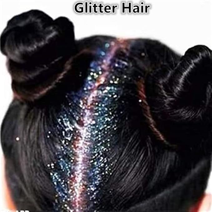 Go Ho Hair and Body Glitter Spray,Silver Glitter Spray Dry Powder Makeup for Clothes,Festival Loose Sparkle Powder,Holographic Ultra Fine Resin Glitters for Crafts,10g