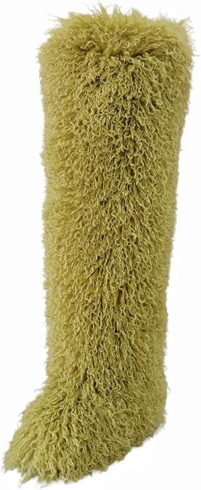 SWEETHEART BEAUTY Thigh High Shagy Teddy Fur Boots, 29 Inch Over the Knee Length Fluffy High Boots, Tall Furry Shoes For Women