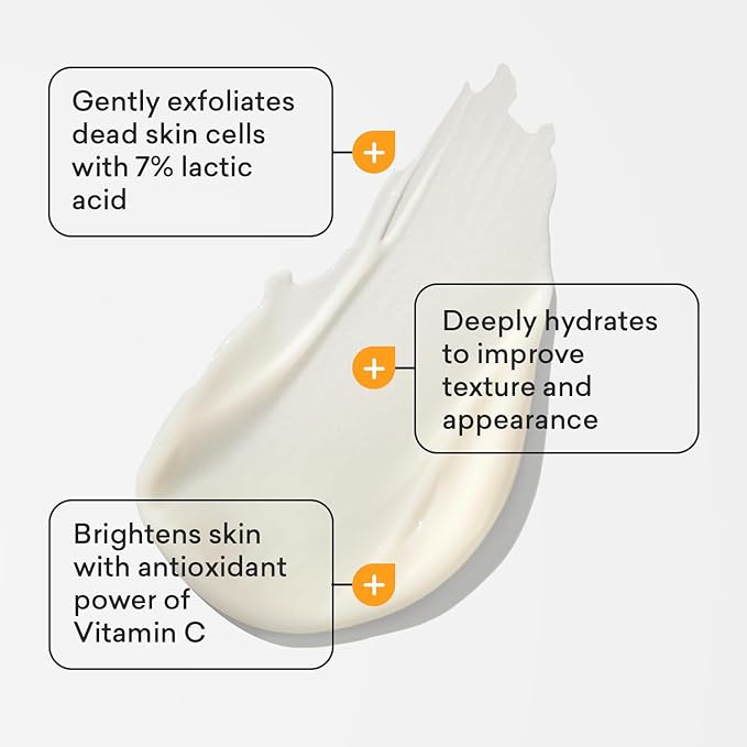 AmLactin Daily Vitamin C Lotion – Brightening Body Lotion for Dry Skin - No-Scrub Exfoliator and Moisturizer with 7% Lactic Acid AHA and Vitamin C, 7.9 oz (Packaging May Vary)
