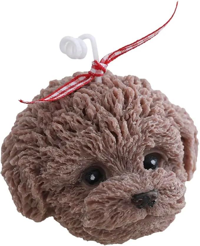 Cute Animal Shaped Scented Candle | Dog Candle | Natural Soy Wax Aromatherapy Candle | Home Decor | Birthday Gift for Dog Lover (White)