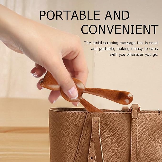 OULIGET Natural Wooden Nose Guasha Massage Tools Anti-Static, Eyes Facial Wood Gua Sha Tool,face Manual Massager Tool, Handheld Meridians Acupoint Massage Tool