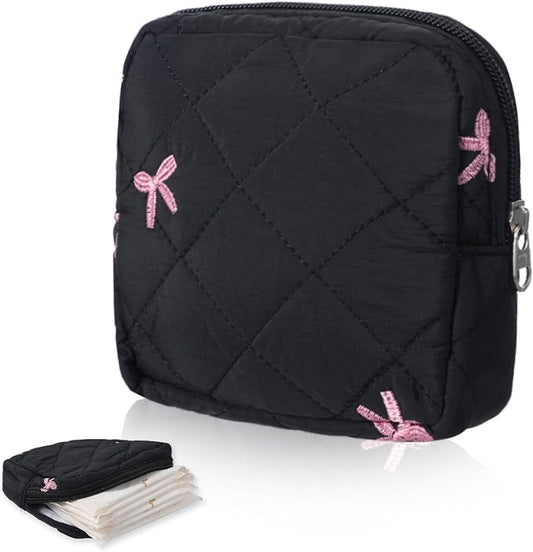 Period Bag, Portable Menstrual Cup Pouch Period Bags, Sanitary Napkin Storage Bag for Womens, Tampons Holder, Pad Bags, Feminine Care for Purse with Zipper