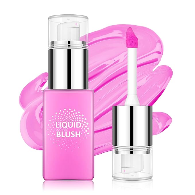AWCCXMYM Liquid Blush for Cheeks Longwear High Pigment Blush Makeup Buildable Covers for Dewy & Radiant Flushed Cheeks Face Makeup with Natural Finish #Soft Pink
