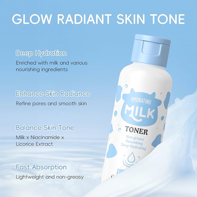 12 PCS Milk Skincare For Kids, Girls Skin Care For Kids Age 8-12, Hydrating Skincare For Girls 10-12, Milk Extract Face Skincare For Teens, Gift Set For Birthday Women's Day